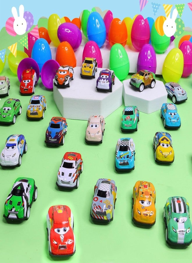 AMENON 24 Pack Prefilled Easter Eggs Pull Back Cars, Easter Basket Essential Toys Colorful Racing Vehicle for Kids Boys Toddlers Egg Hunt Basket Stuffers Filler Surprise Egg Hunt Party Favor Classroom Prize - Image 5